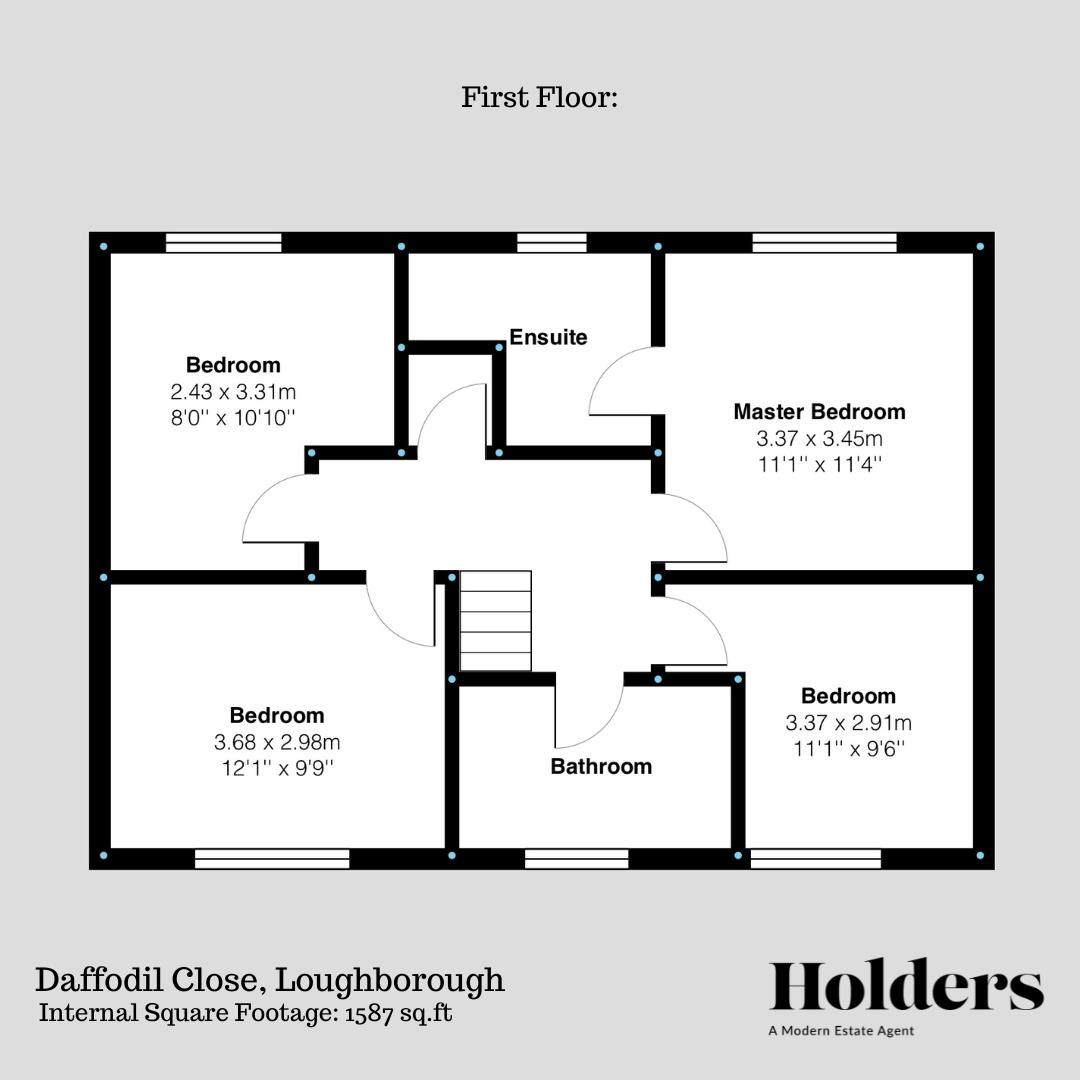 First Floor Floorplan for Daffodil Close, Loughborough