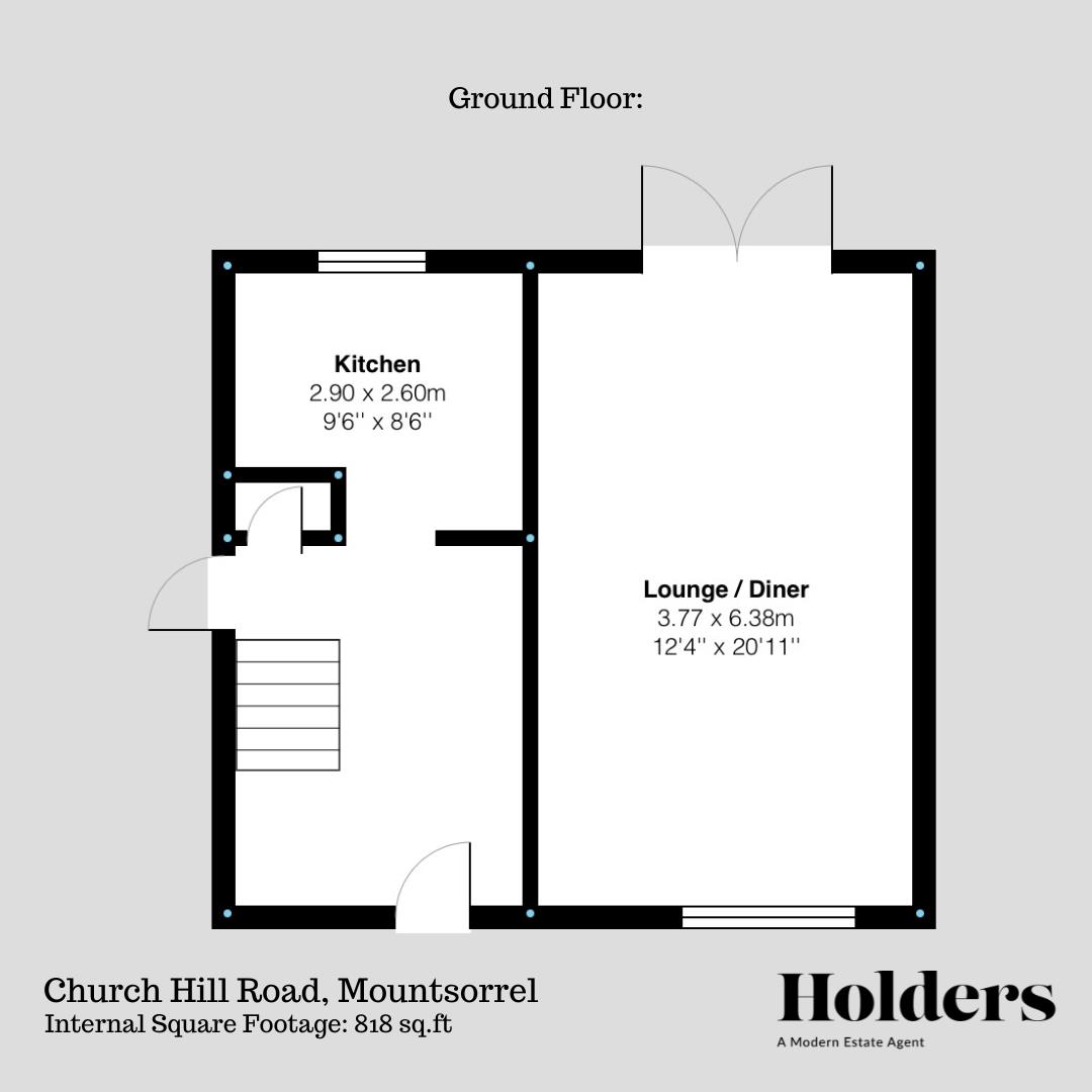 Ground Floor Floorplan for Church Hill Road, Mountsorrel, Loughborough