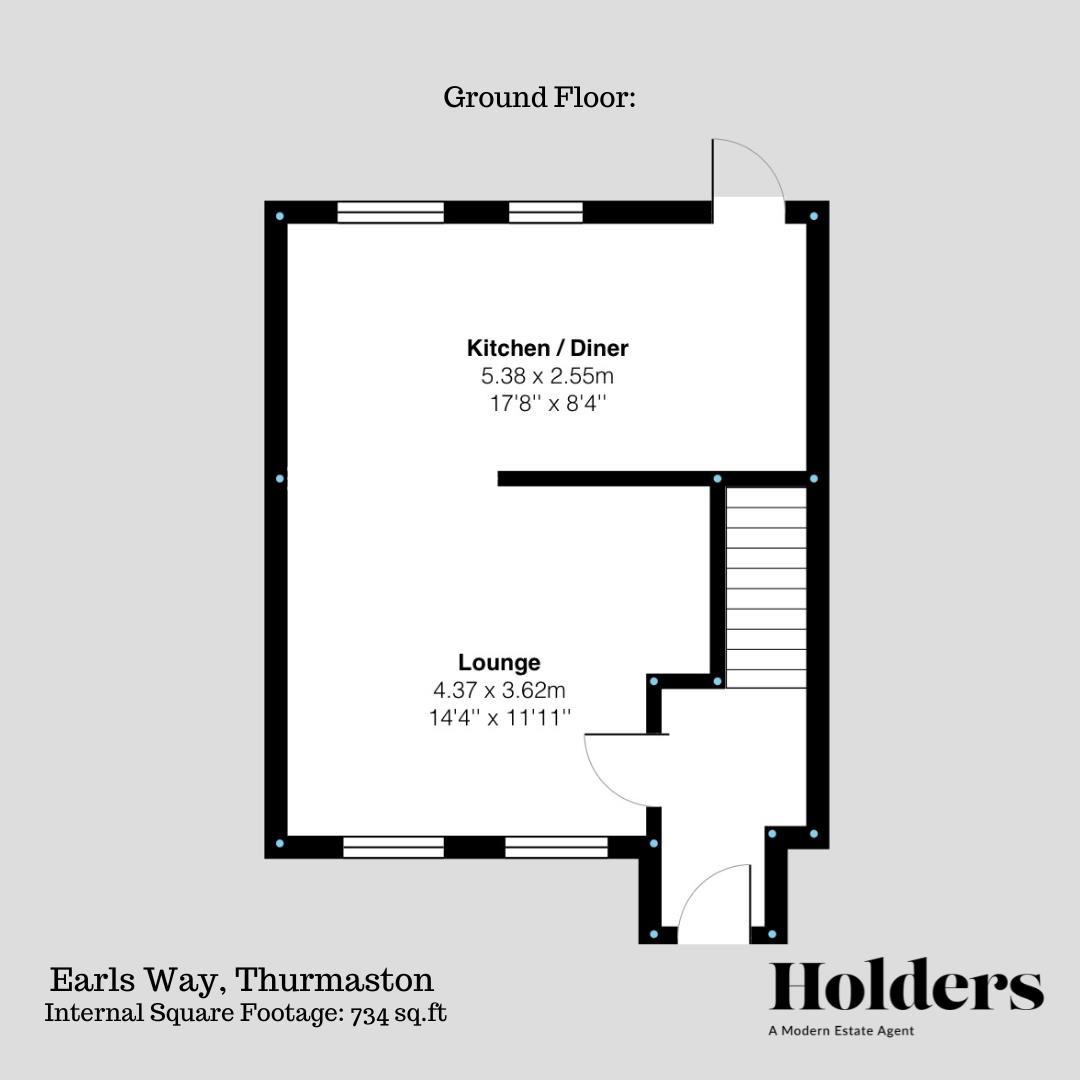 Ground Floor Floorplan for Earls Way, Thurmaston, Leicester