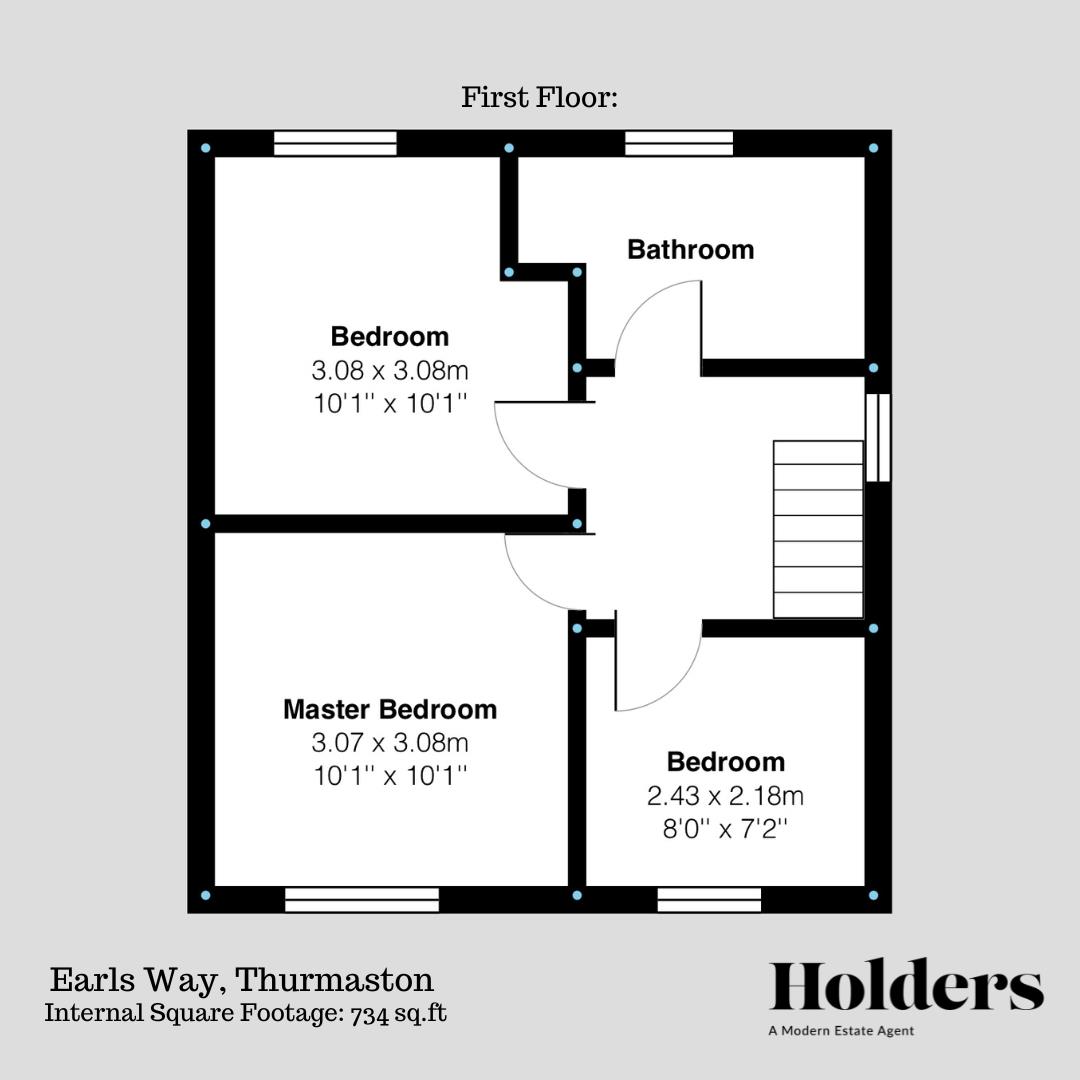 First Floor Floorplan for Earls Way, Thurmaston, Leicester