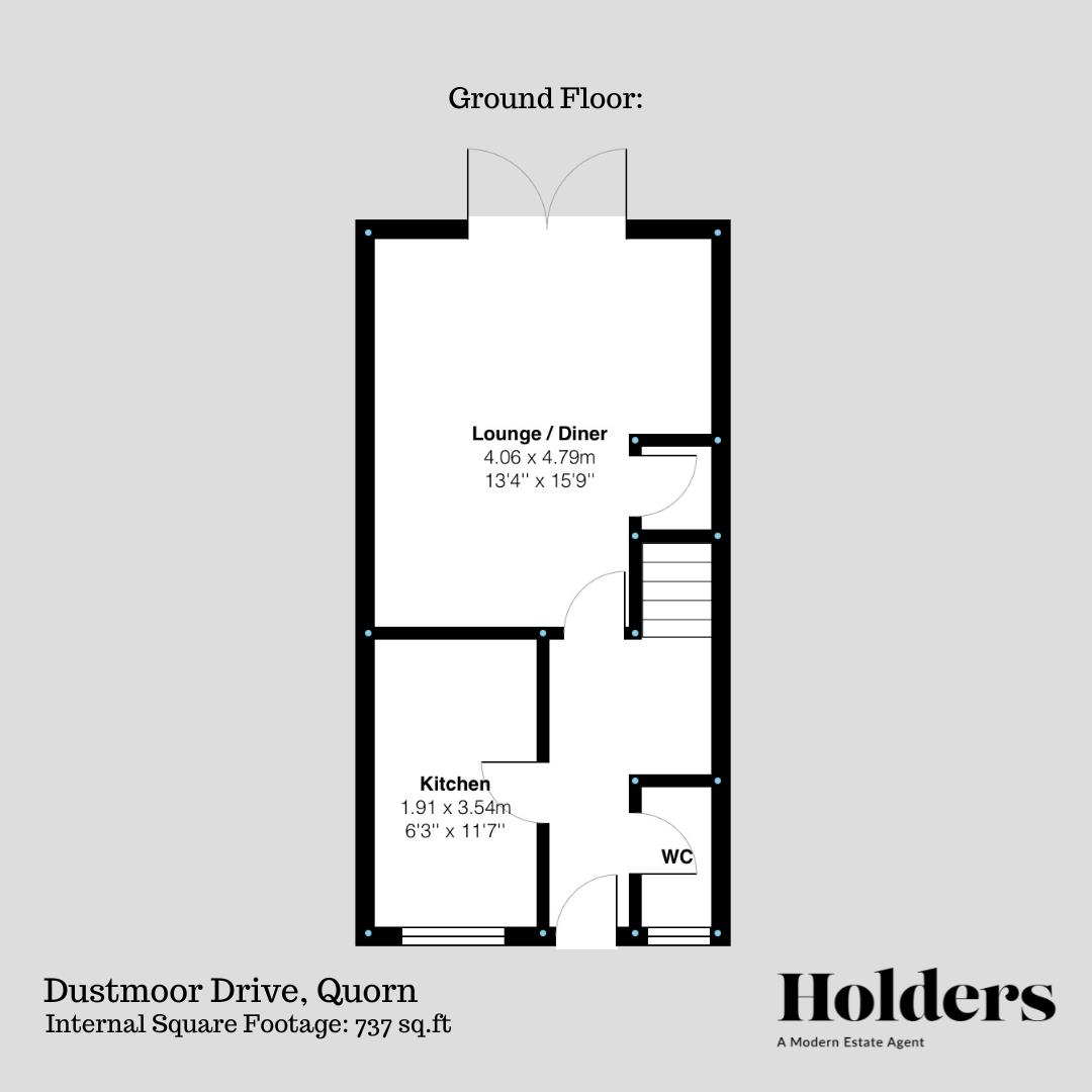 Ground Floor Floorplan for Dustmoor Drive, Quorn