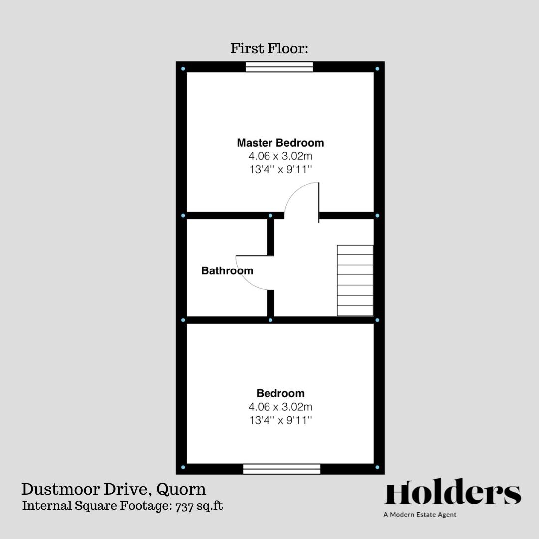 First Floor Floorplan for Dustmoor Drive, Quorn