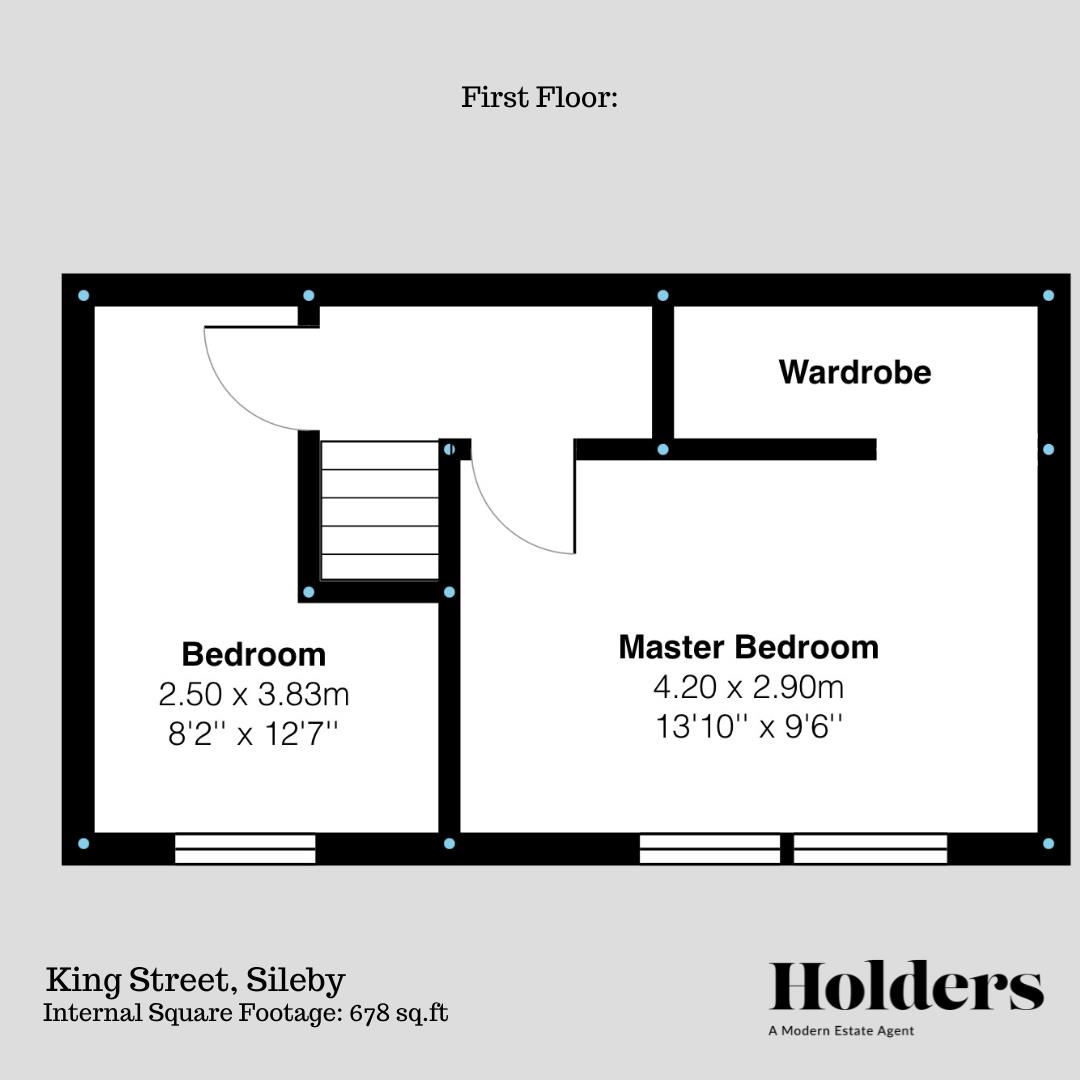 First Floor Floorplan for King Street, Sileby, Loughborough