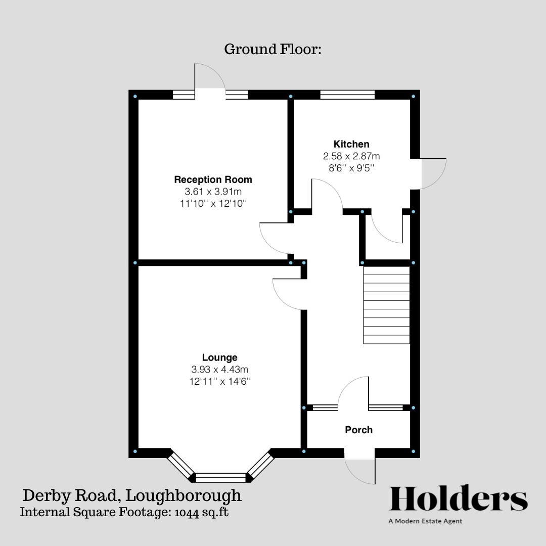 Ground Floor Floorplan for Derby Road, Loughborough