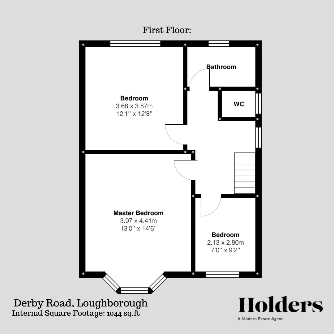 First Floor Floorplan for Derby Road, Loughborough