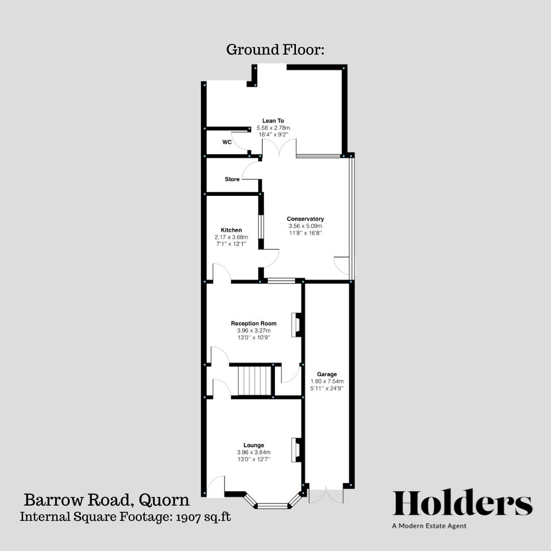 Ground Floor Floorplan for Barrow Road, Quorn, Loughborough