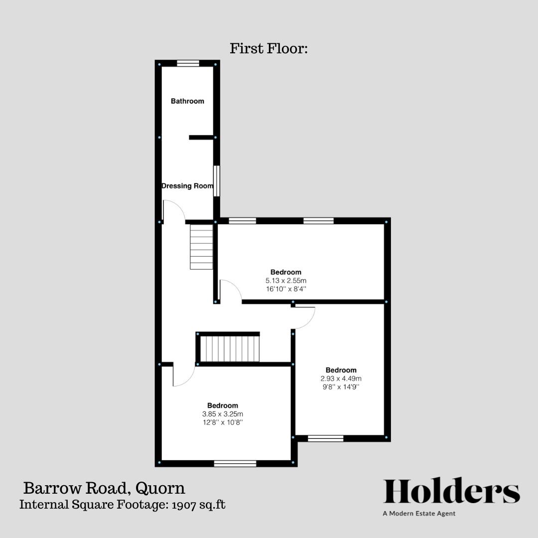 First Floor Floorplan for Barrow Road, Quorn, Loughborough