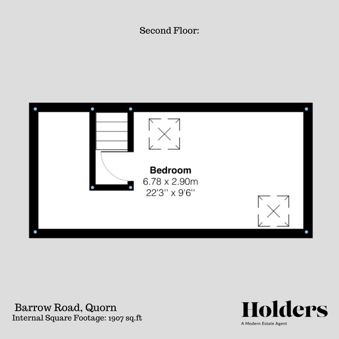 Second Floor Floorplan for Barrow Road, Quorn, Loughborough