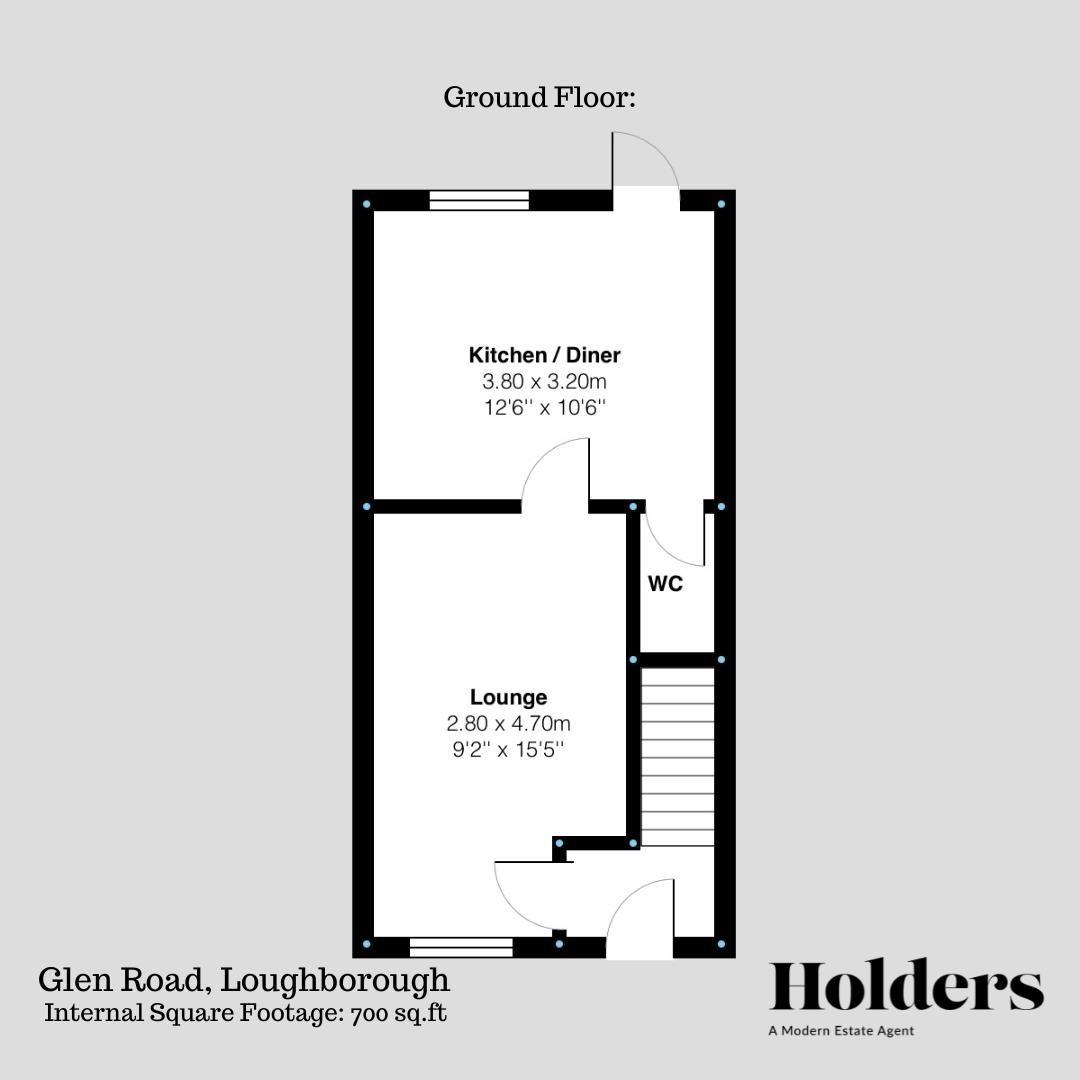 Ground Floor Floorplan for Glen Road, Loughborough