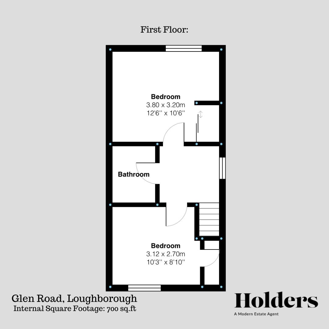 First Floor Floorplan for Glen Road, Loughborough