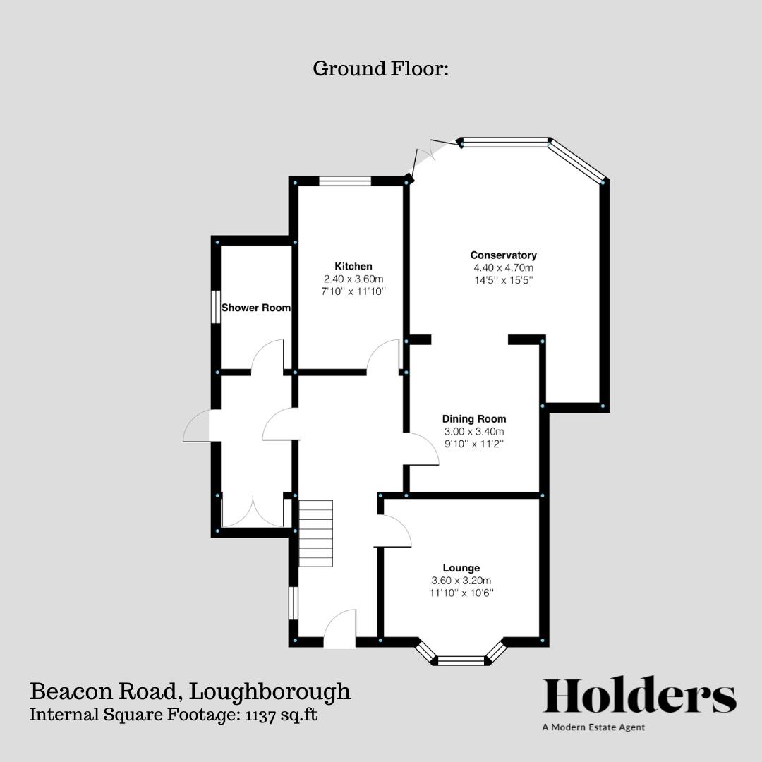 Ground Floor Floorplan for Beacon Road, Loughborough