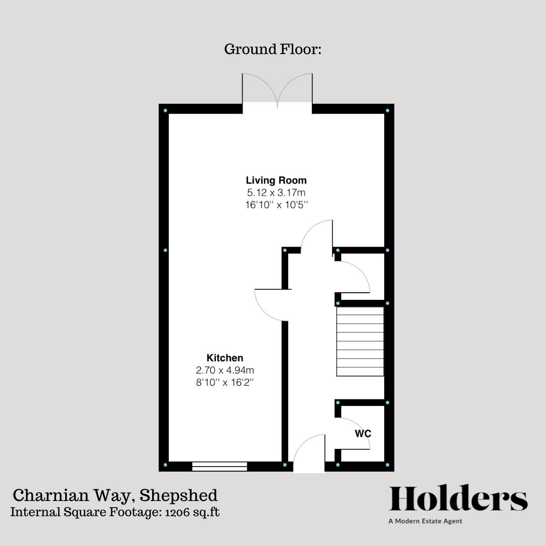 Ground Floor Floorplan for Charnian Way, Shepshed