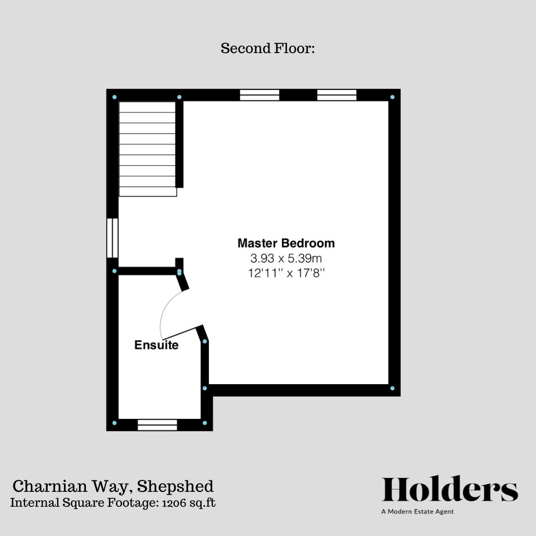 Second Floor Floorplan for Charnian Way, Shepshed