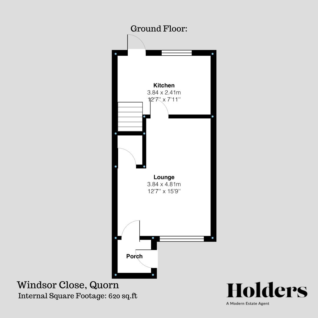 Ground Floor Floorplan for Windsor Close, Quorn, Loughborough