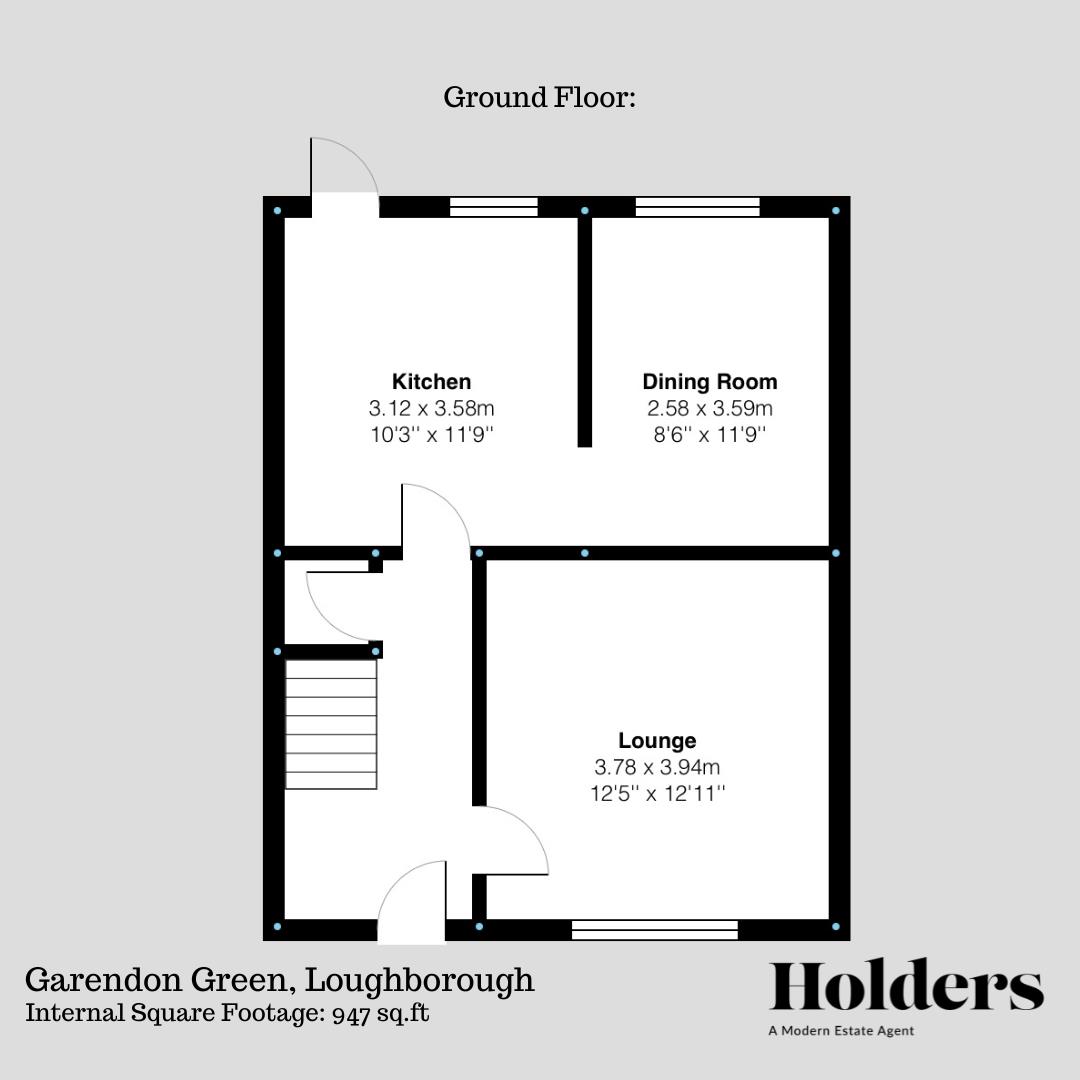 Ground Floor Floorplan for Garendon Green, Loughborough