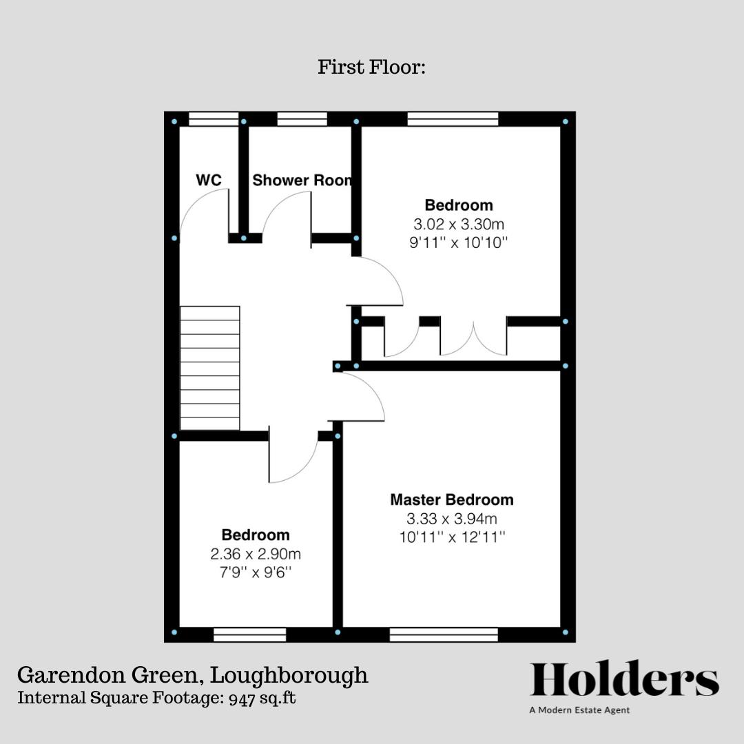 First Floor Floorplan for Garendon Green, Loughborough