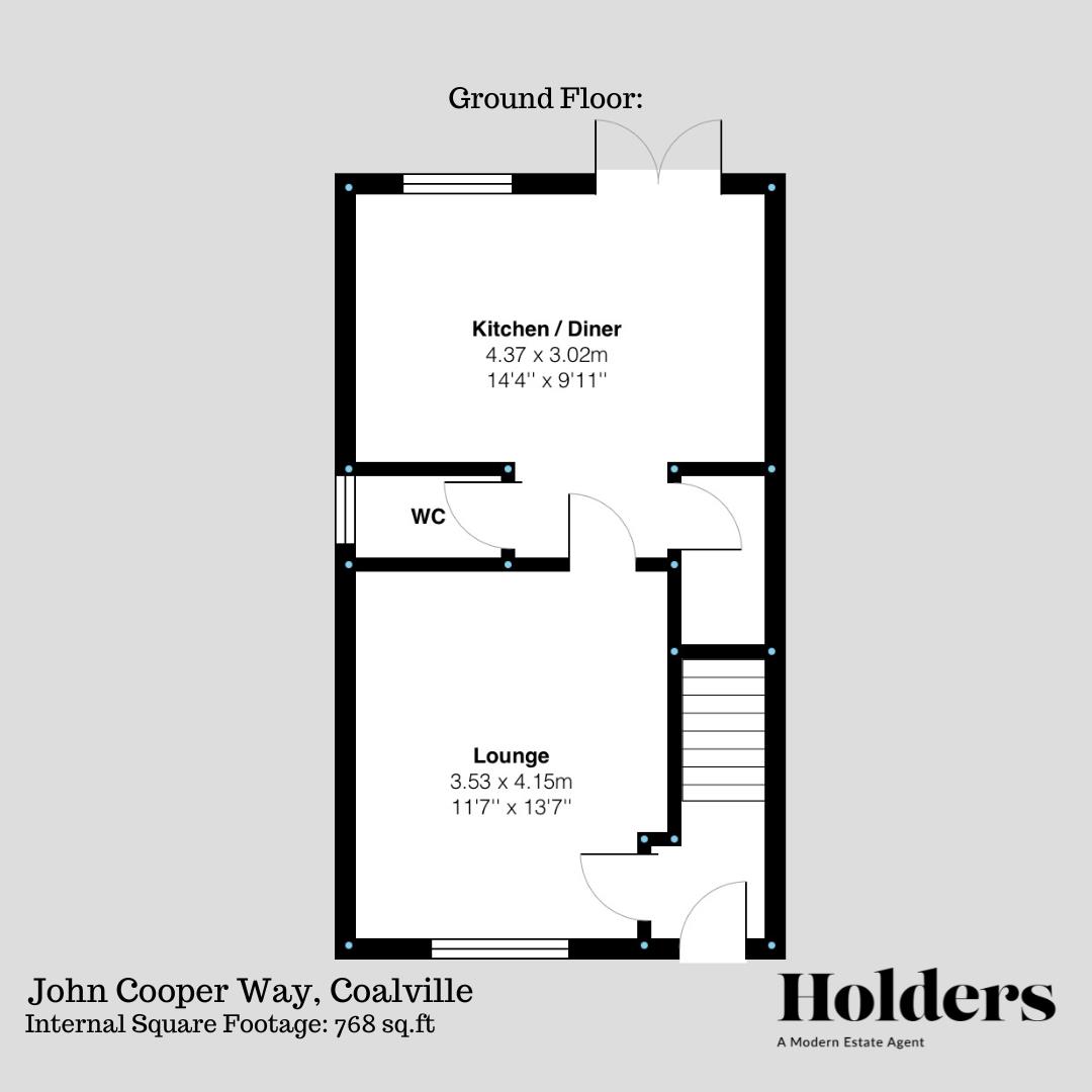 Ground Floor Floorplan for John Cooper Way, Coalville, Leicestershire