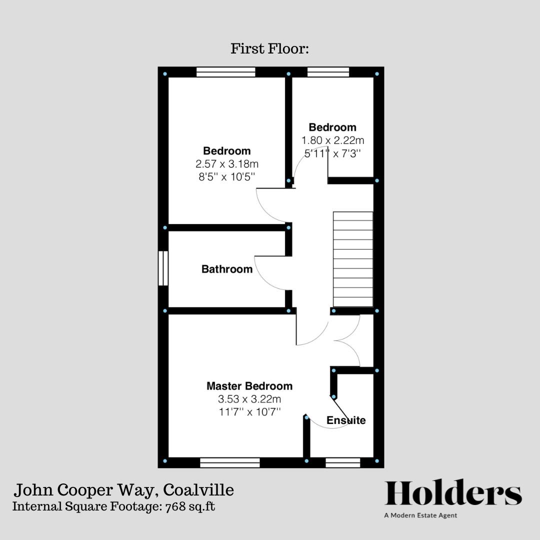 First Floor Floorplan for John Cooper Way, Coalville, Leicestershire