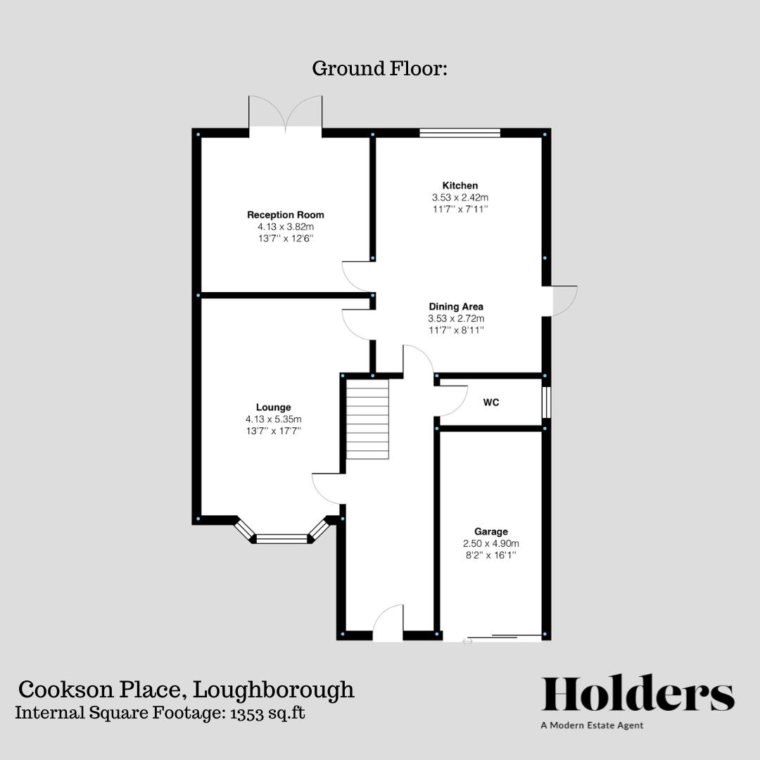 Ground Floor Floorplan for Cookson Place, Loughborough