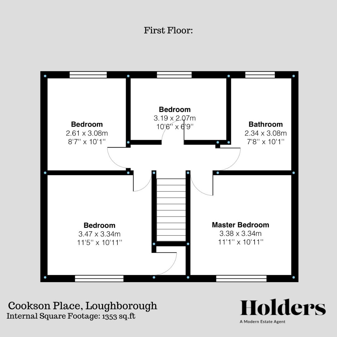 First Floor Floorplan for Cookson Place, Loughborough