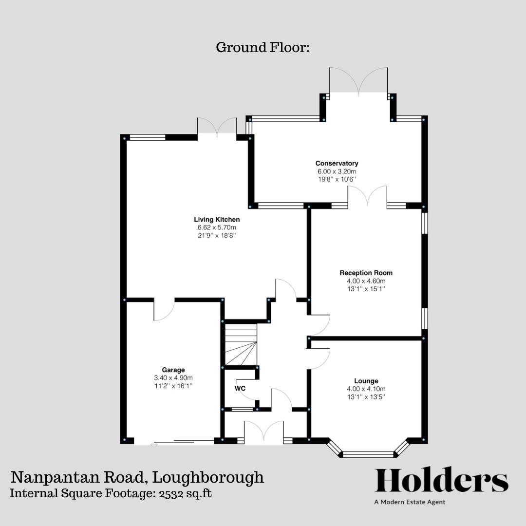 Ground Floor Floorplan for Nanpantan Road, Nanpantan