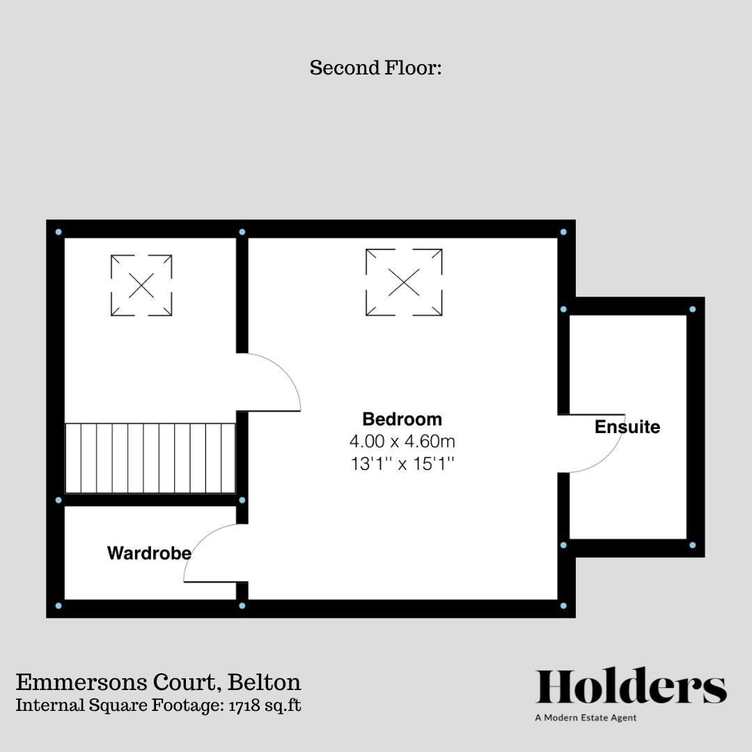 Second Floor Floorplan for Emmersons Court, Belton, Loughborough