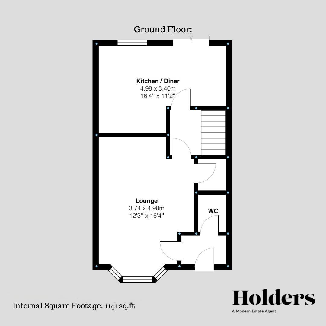 Ground floor Floorplan for Bobbin Drive, Loughborough