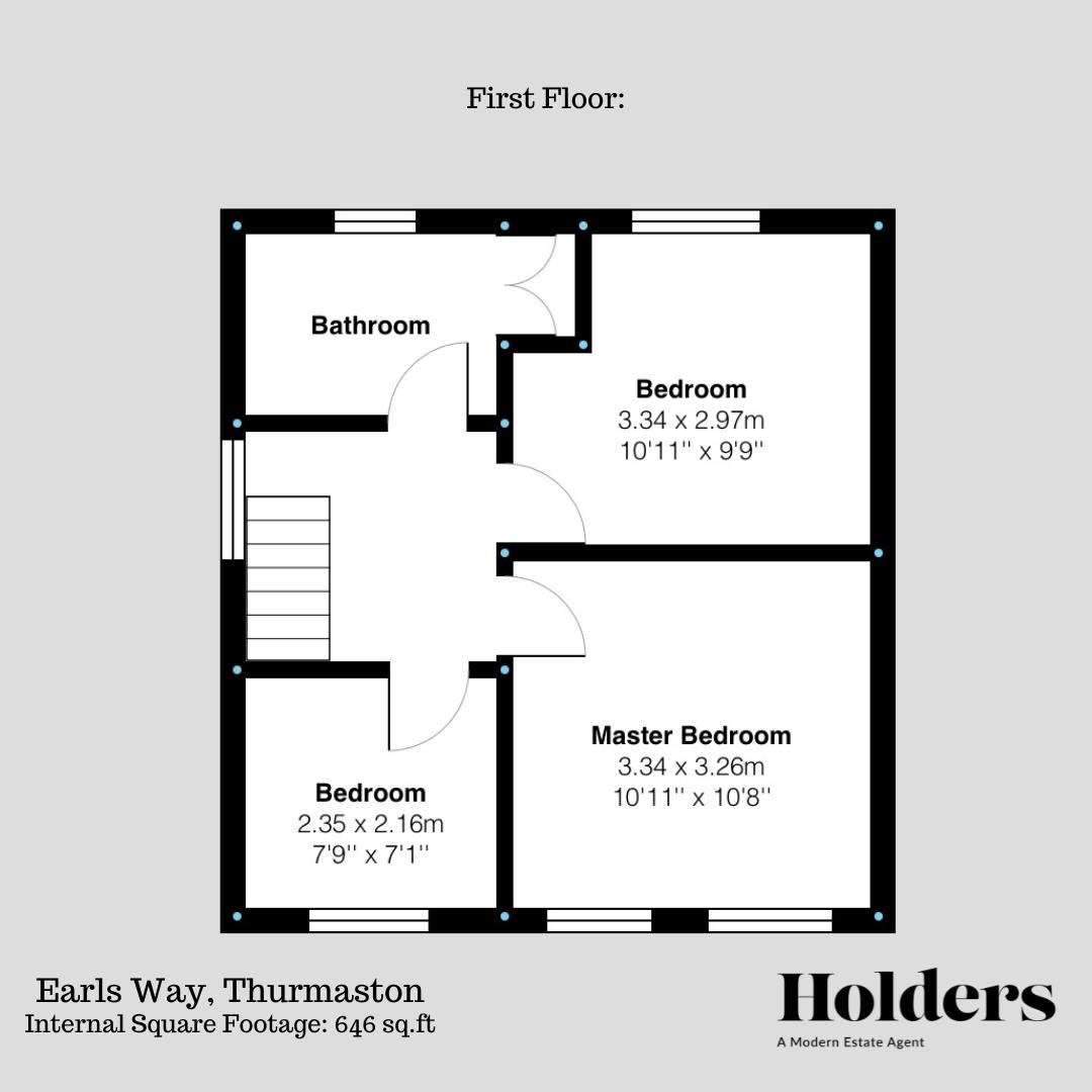 First Floor Floorplan for Earls Way, Thurmaston, Leicester