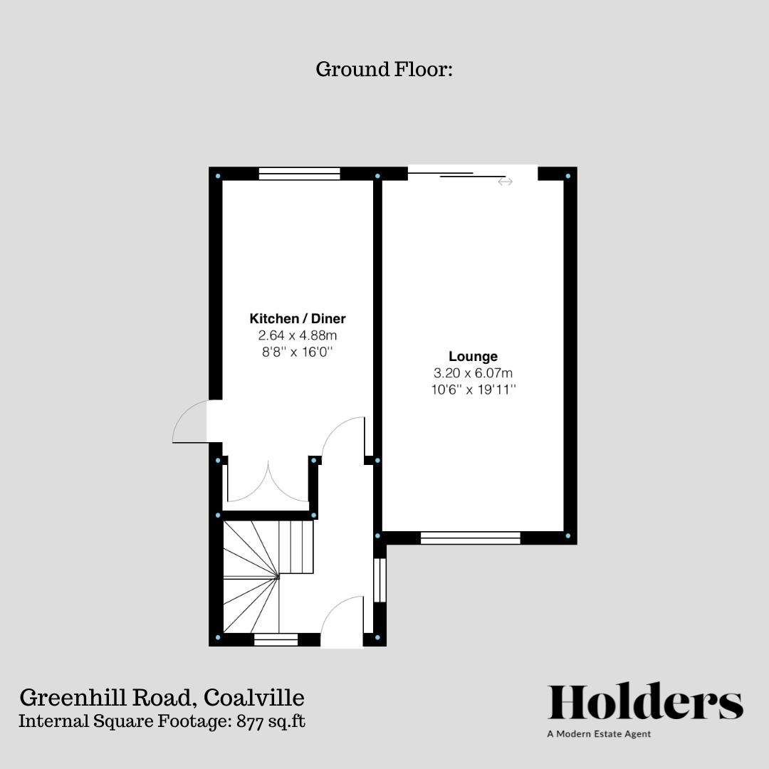 Ground Floor Floorplan for Greenhill Road, Coalville