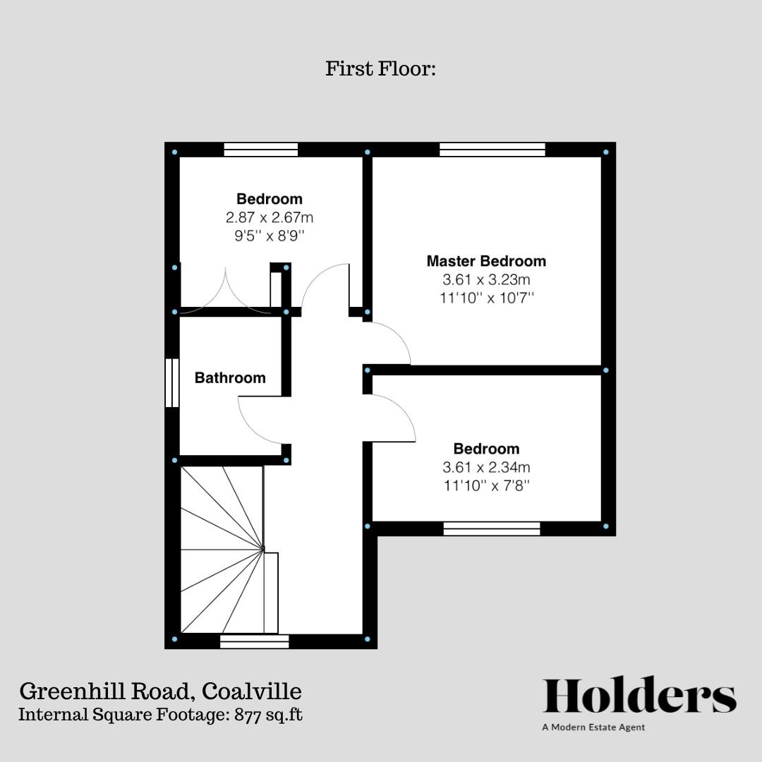 First Floor Floorplan for Greenhill Road, Coalville