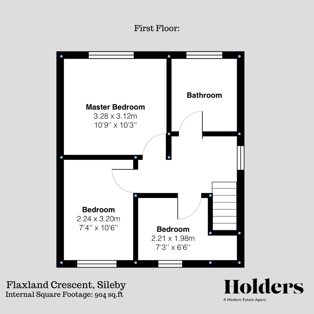 First Floor Floorplan for Flaxland Crescent, Sileby, Loughborough