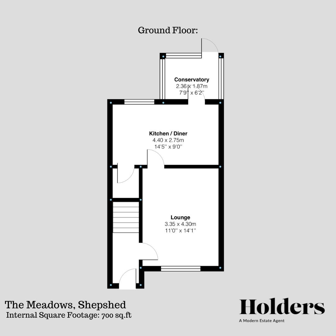 Ground Floor Floorplan for The Meadows, Shepshed, Loughborough