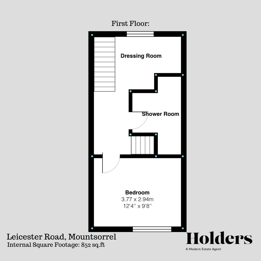 First Floor Floorplan for Leicester Road, Mountsorrel, Loughborough