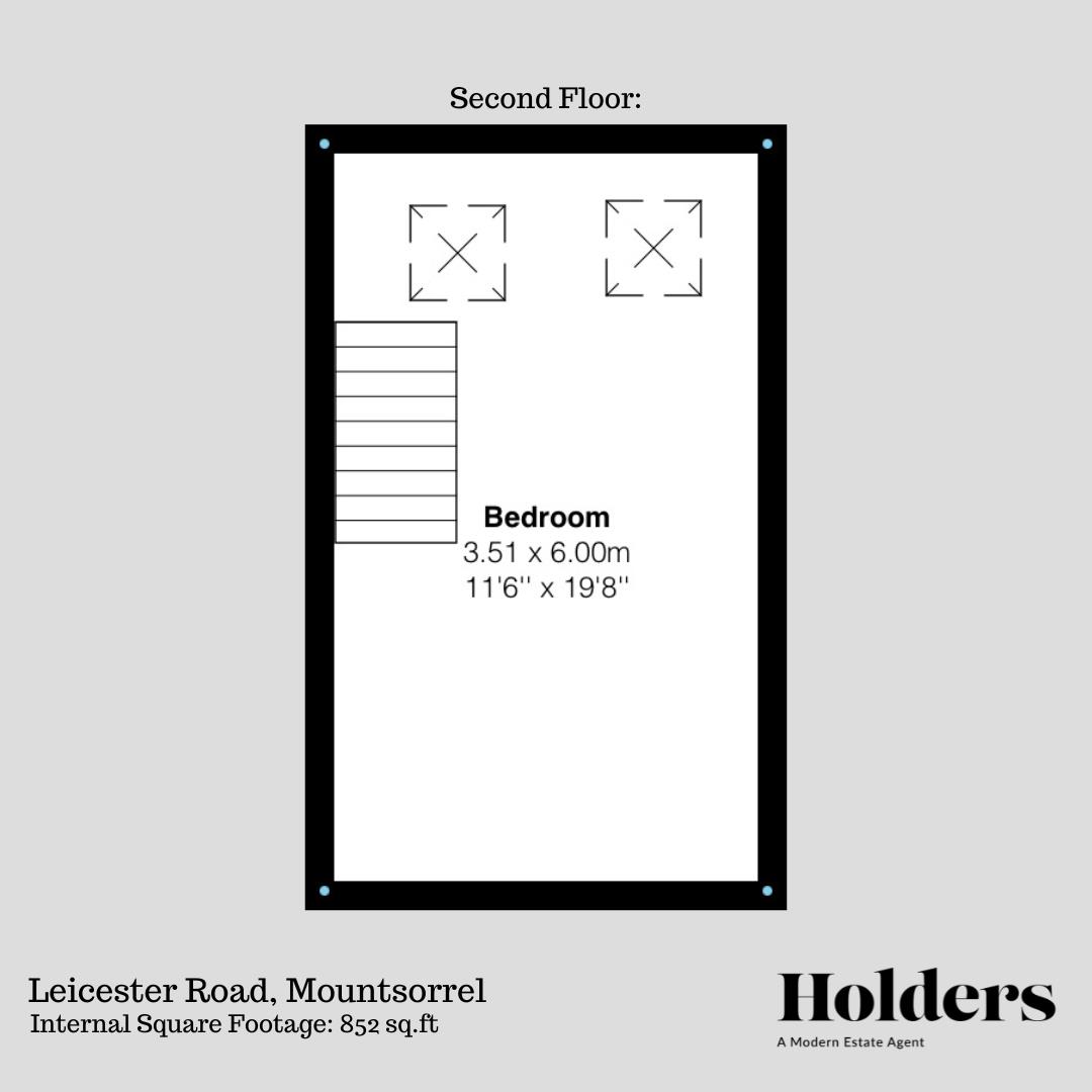 Second Floor Floorplan for Leicester Road, Mountsorrel, Loughborough