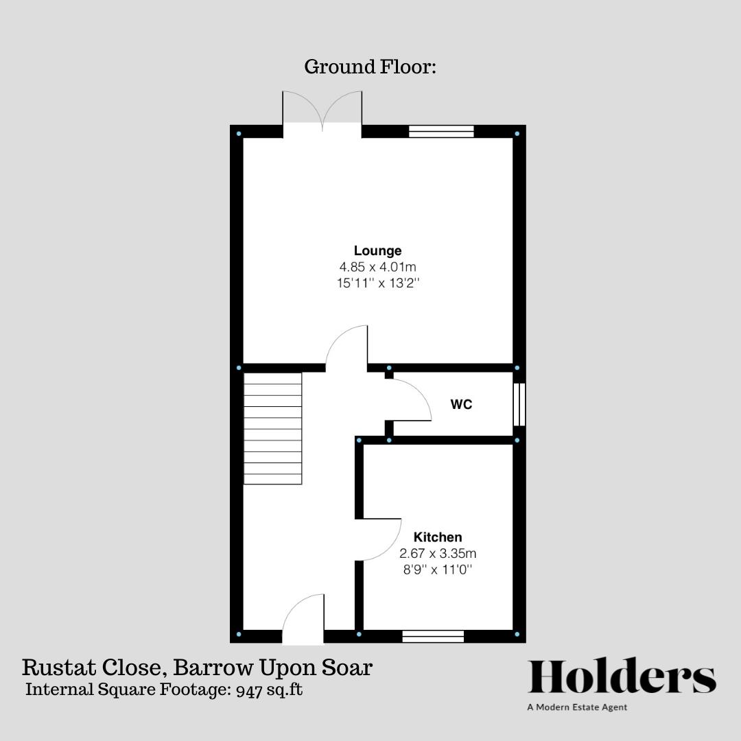 Ground Floor Floorplan for Rustat Close, Barrow upon Soar, Loughborough