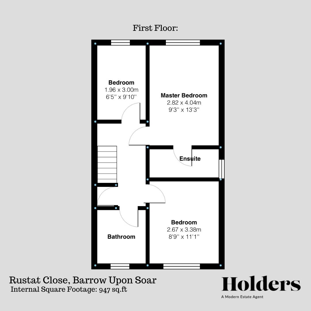 First Floor Floorplan for Rustat Close, Barrow upon Soar, Loughborough