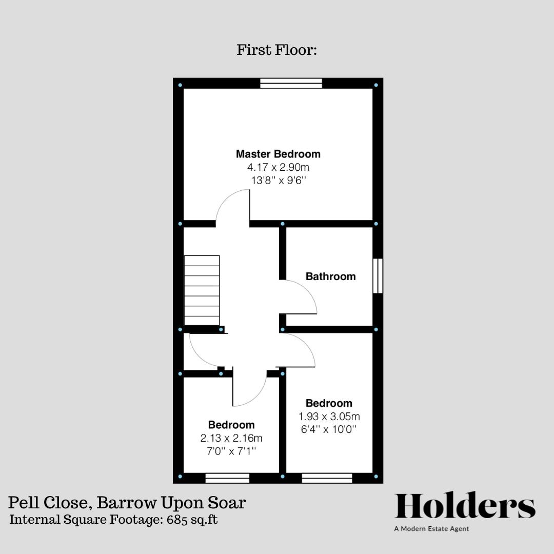 First Floor Floorplan for Pell Close, Barrow Upon Soar, Loughborough