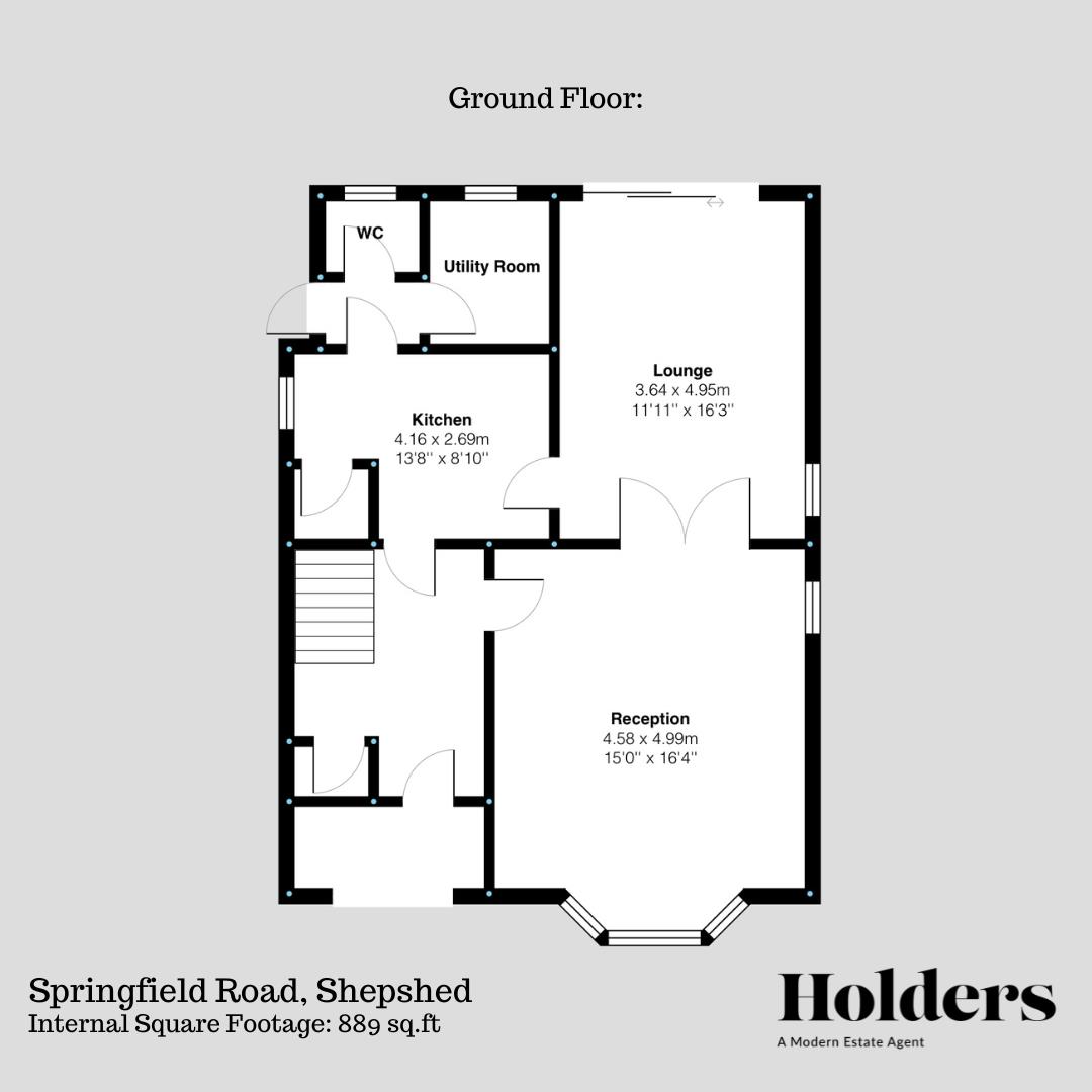 Ground Floor Floorplan for Springfield Road, Shepshed, Loughborough