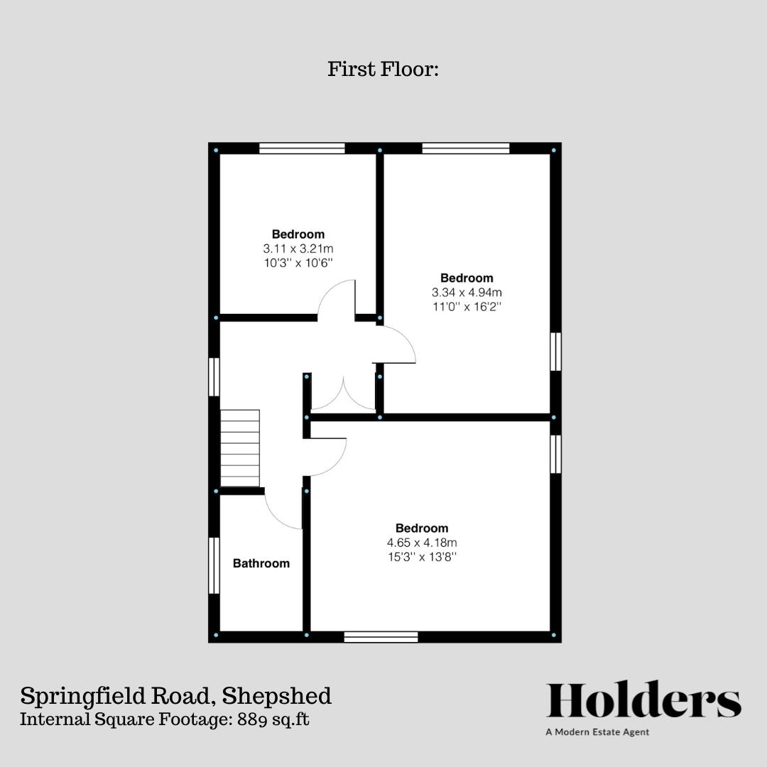 First Floor Floorplan for Springfield Road, Shepshed, Loughborough