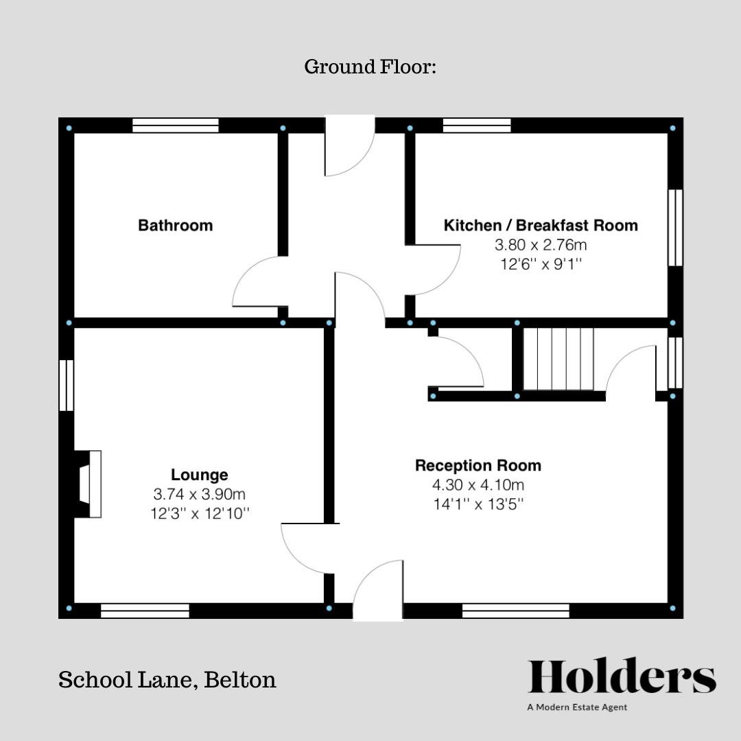 Ground Floor Floorplan for School Lane, Belton, Loughborough