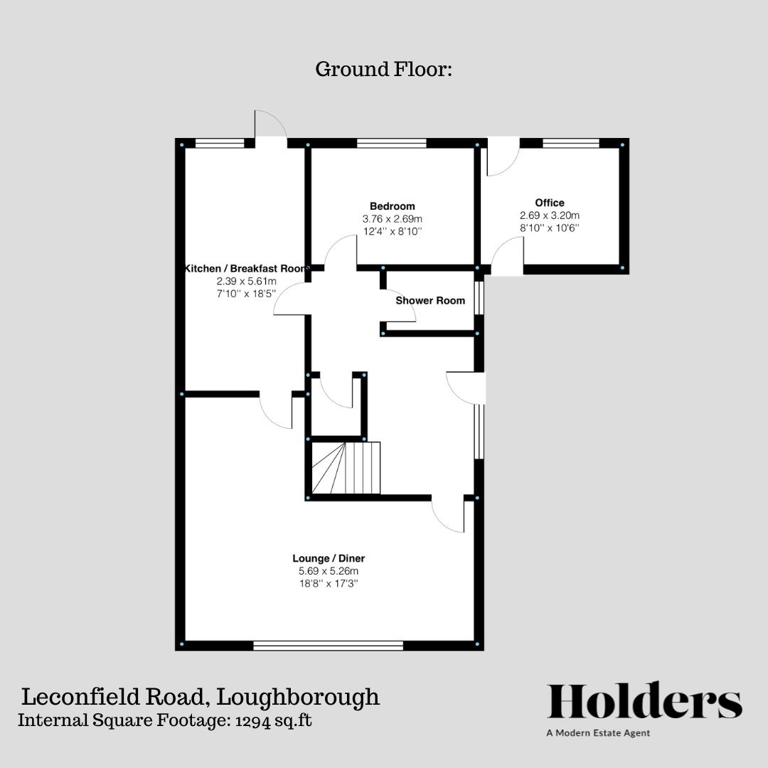 Ground Floor Floorplan for Leconfield Road, Loughborough