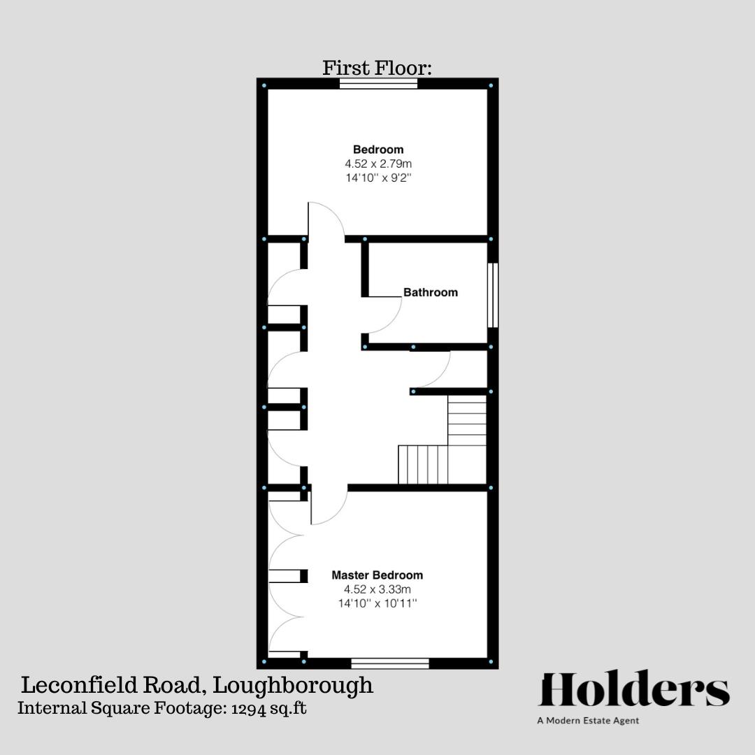 First Floor Floorplan for Leconfield Road, Loughborough