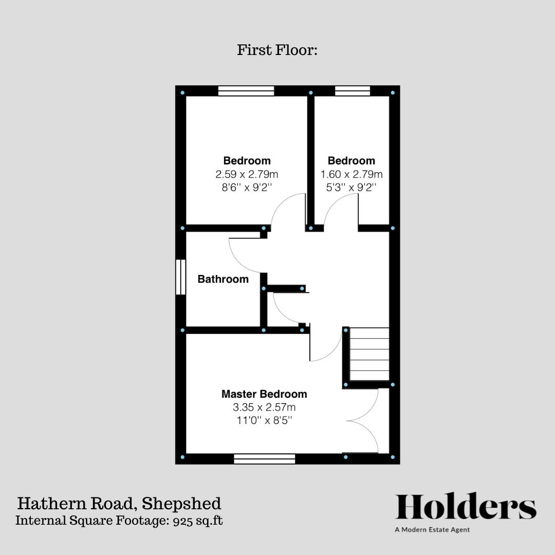 First Floor Floorplan for Hathern Road, Shepshed, Loughborough