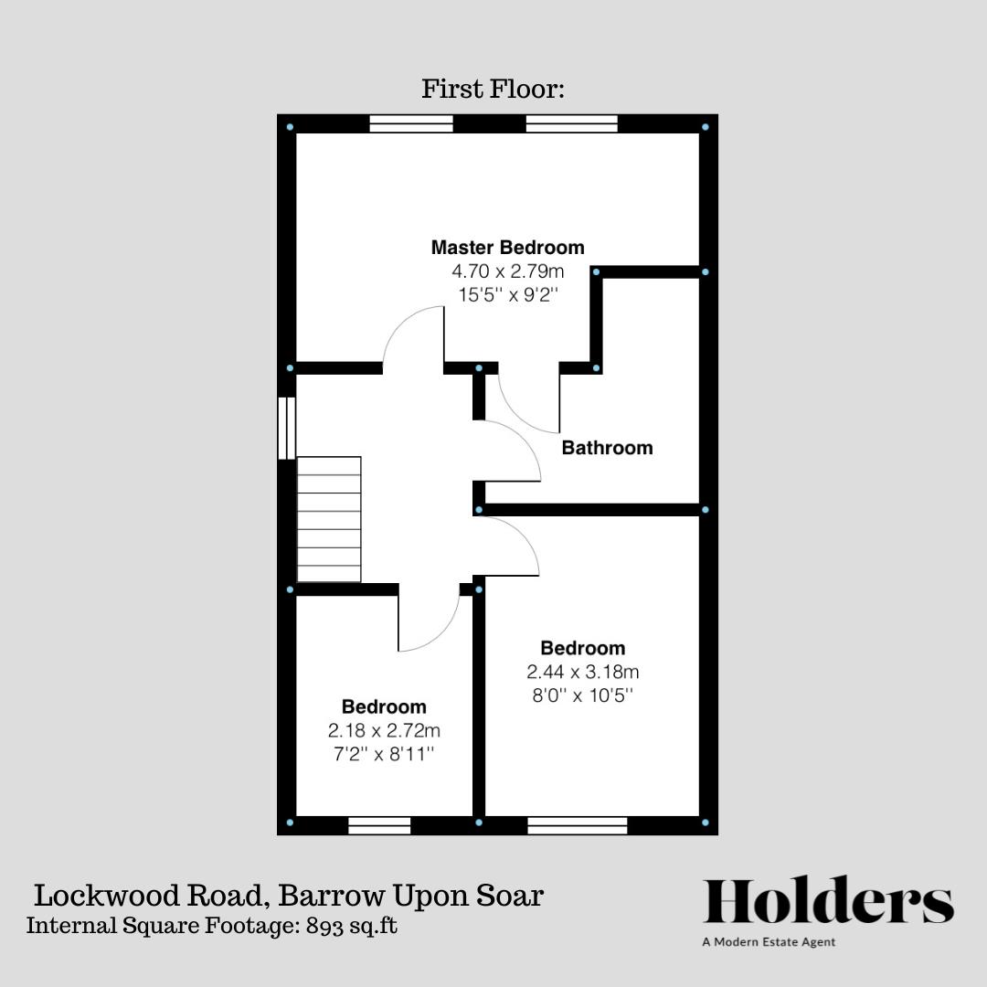 First Floor Floorplan for Lockwood Road, Barrow Upon Soar, Loughborough