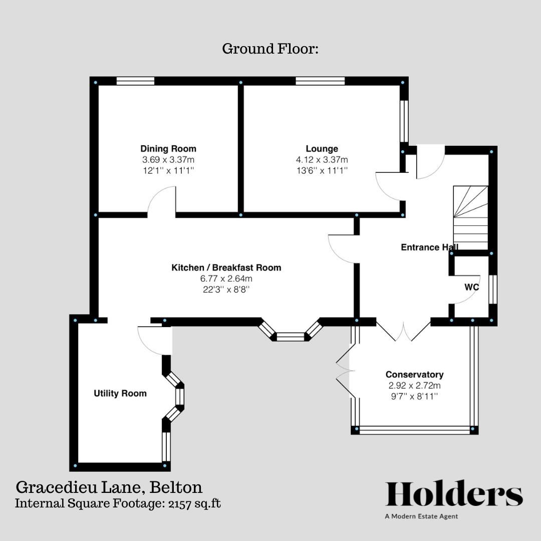 Ground Floor Floorplan for Gracedieu Lane, Belton, Loughborough