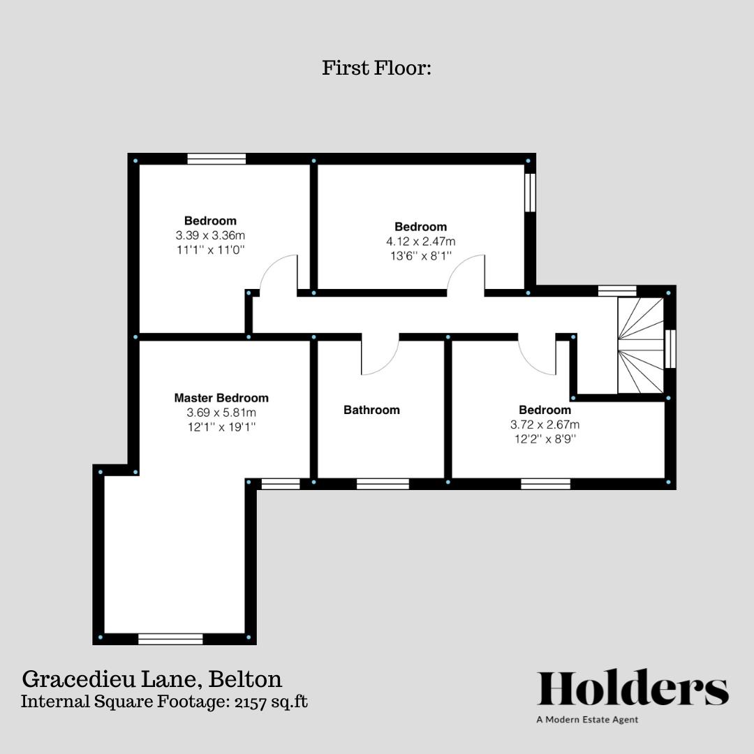 First Floor Floorplan for Gracedieu Lane, Belton, Loughborough