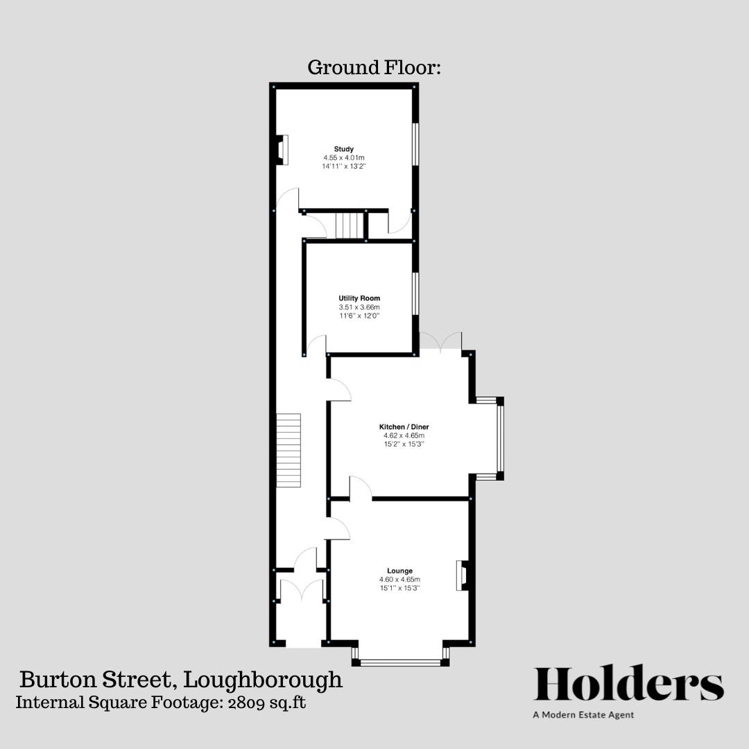 Ground Floor Floorplan for Burton Street, Loughborough