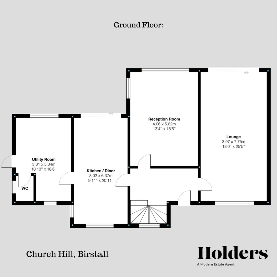 Ground Floor Floorplan for Church Hill, Birstall, Leicester