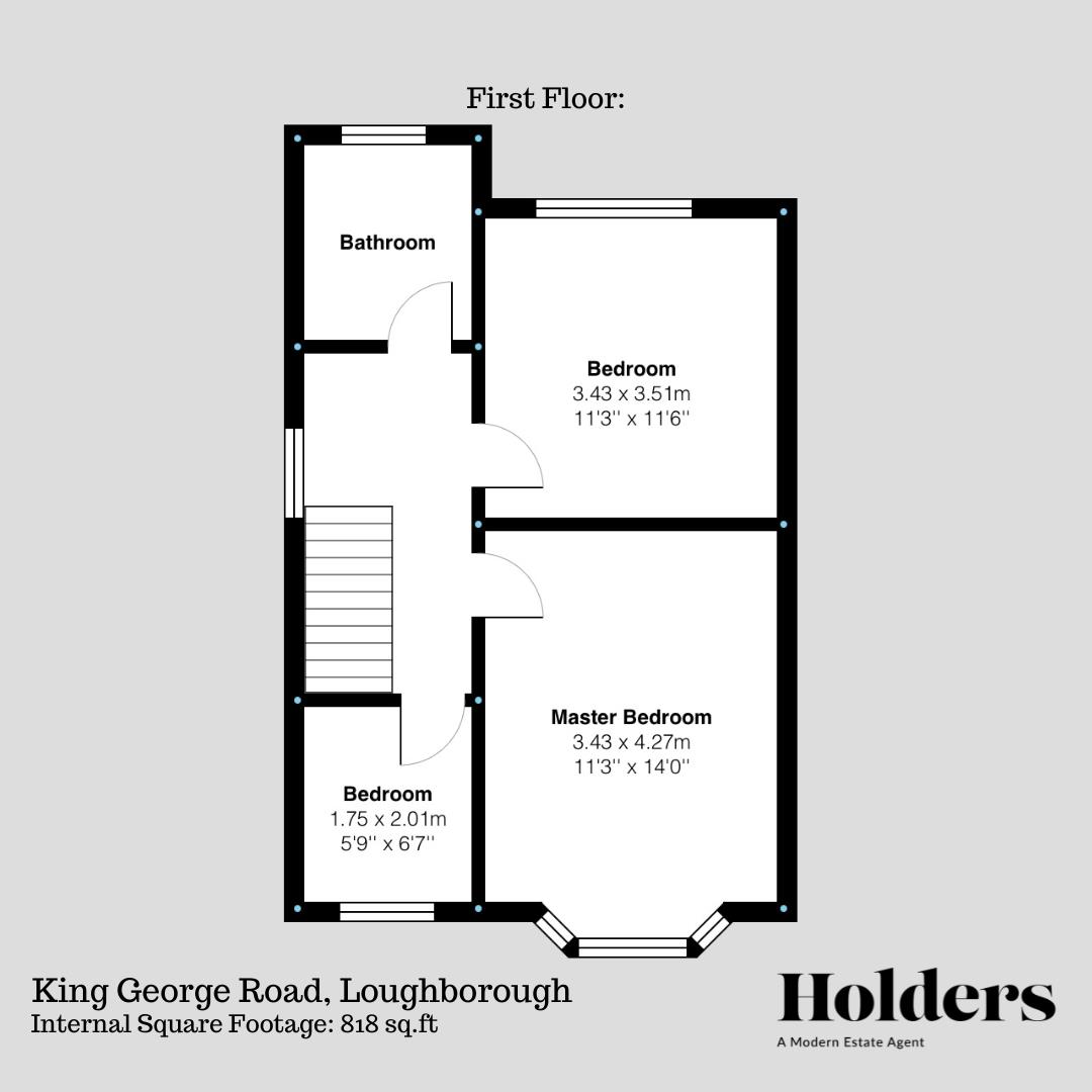 First Floor Floorplan for King George Road, Loughborough