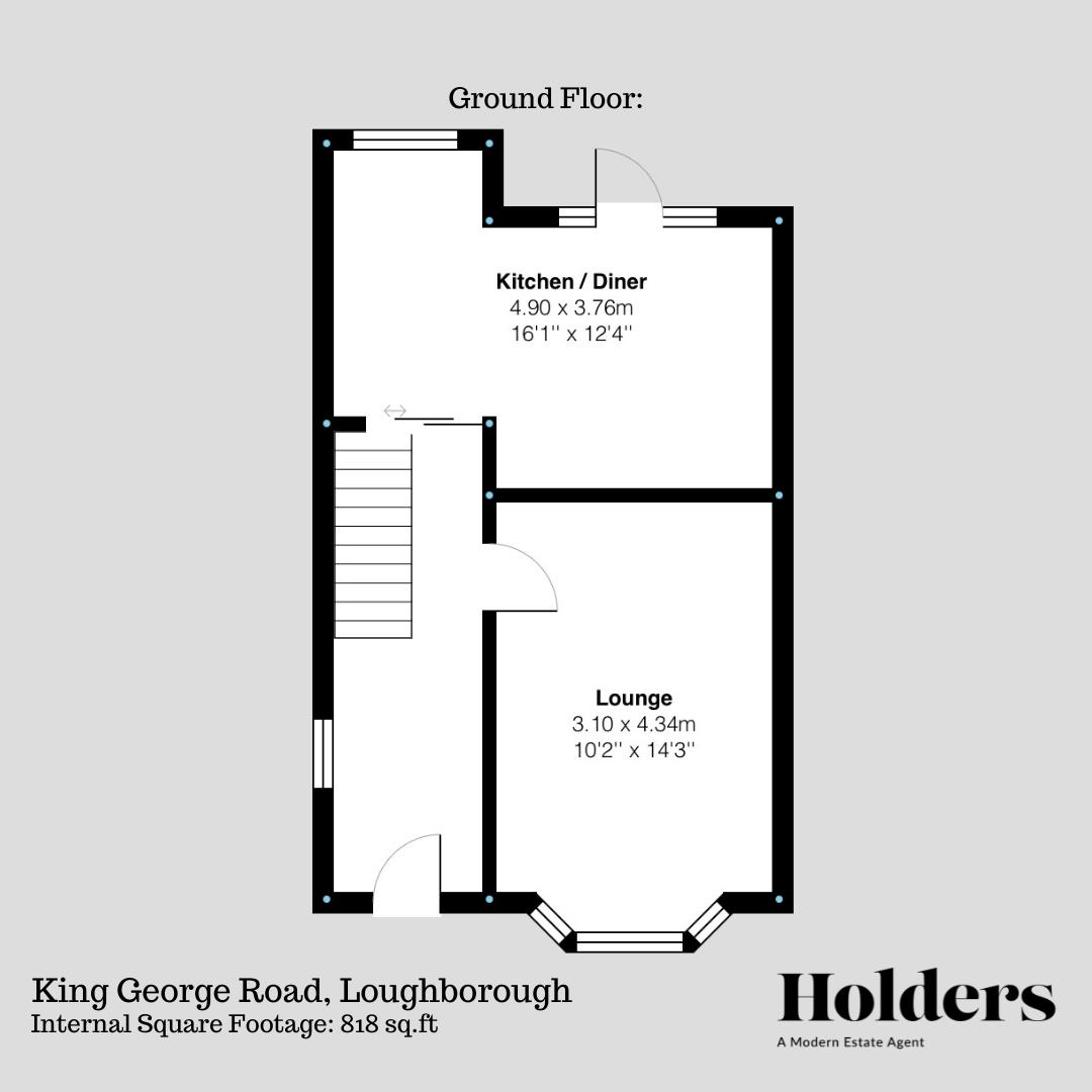 Ground Floor Floorplan for King George Road, Loughborough